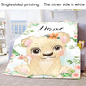 Custom Name Blanket Kawaii Baby Girl Boy Kids Personalized Blankets Cartoon Animal Cute Soft Flannel Throw Blanket Birthday Gift