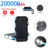 Three Defense Solar Mobile Power Supply Outdoor Charging Bank Large Capacity Solar Phone Charging 200000mah