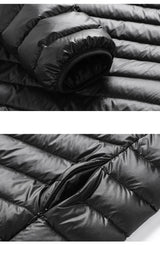 Oversized thin and light hooded men's down jacket large size coat man puffer plus size winter jacket men 12XL 11XL 13XL 14XL