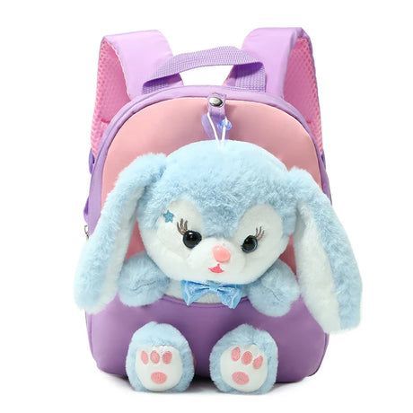 Plush 3D Rabbit Backpack for Boys Girls Kids Children SchoolBag Cute Bow Tie Cartoon School Bags Kindergarten Preschool Baby Bag