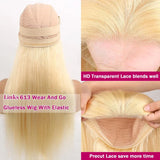 Links 250% HD Straight 613 Blonde 13x6 13X4 Lace Front Human Hair Color 5x5 Closure Ready To Wear Glueless Frontal Wig For Women