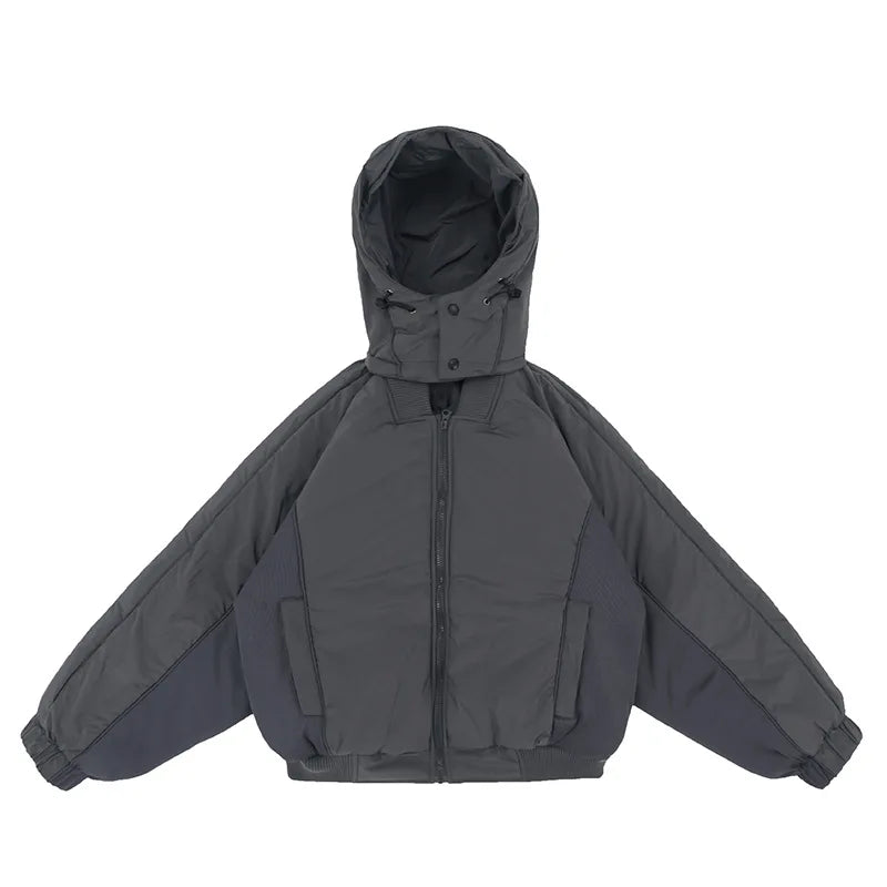 Double zippered hooded down jacket