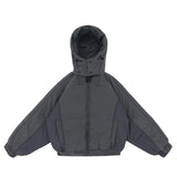 Double zippered hooded down jacket