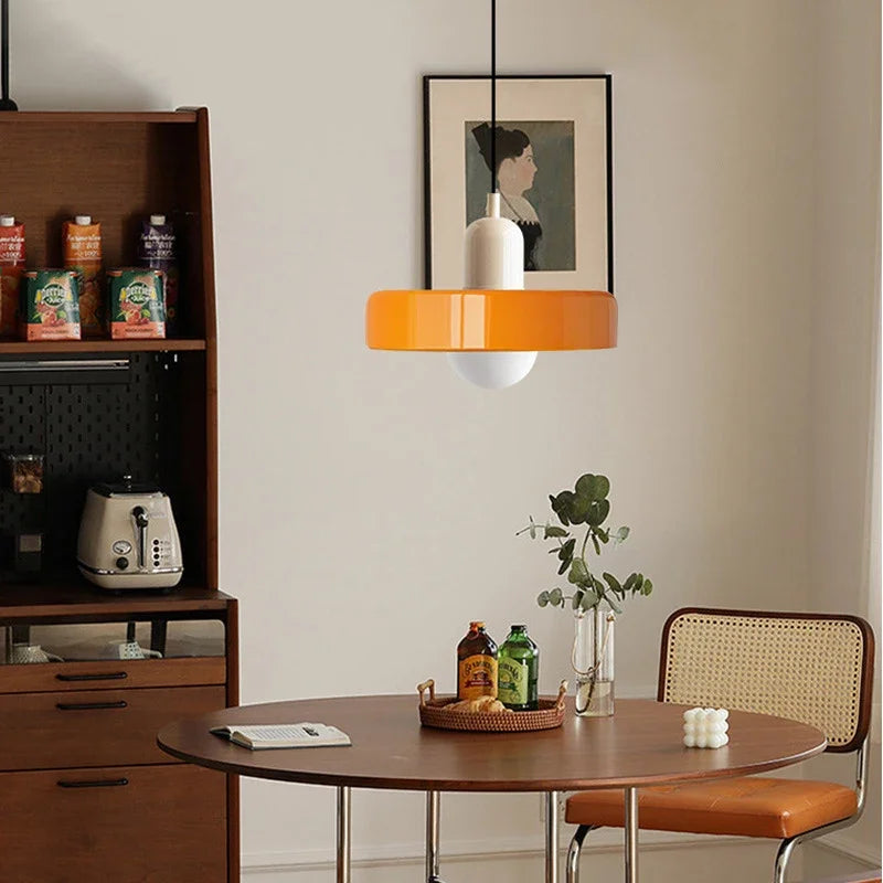 Nordic Glass Pendant Light Candy Color Single Head Lamp For Living Room Bedroom Study Dining Room Bar Indoor Decorative Fixtures