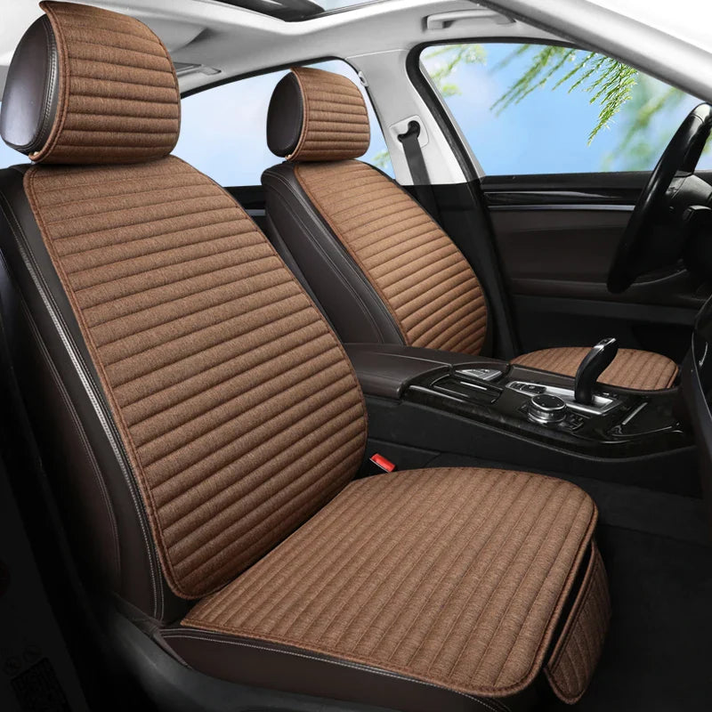 Car Seat Cover Flax Seat Protect Cushion Automobile Backrest Cushion Pad Covers Mat Four Seasons Car Supplies Set