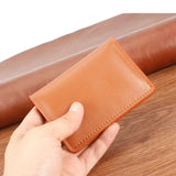 Genuine Leather Card Wallet for Men Super Slim Mini Credit Card Holders Wallet Folding Thin Card Purse Soft Small Bags for Women