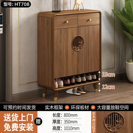 Retro Wood Shoe Cabinet Living Room Designer Space Saving Side Closet Storage Shoe Rack Bench Mueble Zapatero Hallway Furniture