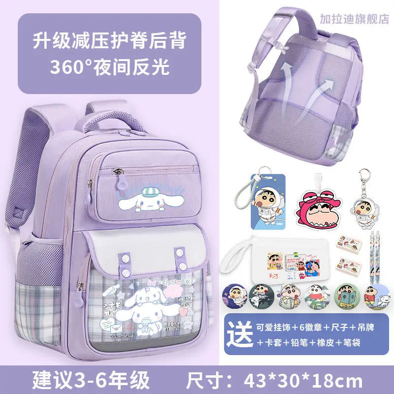 2024 New Sanrio Cinnamoroll Backpack Animation Derivatives Student Hello Kitty Schoolbag Backpack Birthday Gift For Children