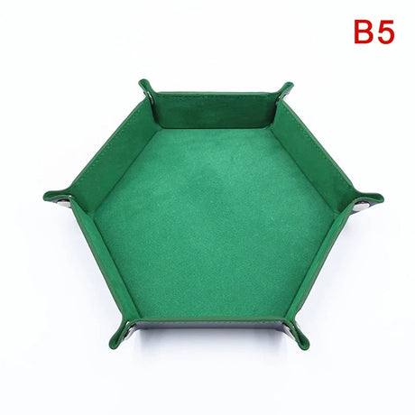 1pc Folding Hexagon/Triangle Dice Tray Purple Dice Box For RPG/DnD Games Dice Storage Case PU Leather