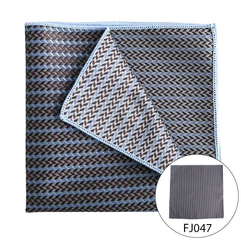 Men Pocket Square Light Coffee Beige Handkerchief Men Business Suit Pocket Towel Paisley Dot Blue Floral Handker Man Neckties