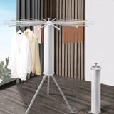 Umbrella Folding Clothes Drying Rack,Mini Telescopic Stand Coat Hanger,Aluminium 6 Rods Pants Hangers For Travel Space Saving