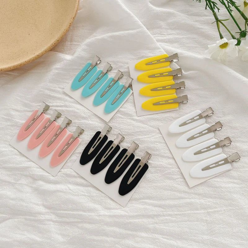 4Pcs/Set FashionIadies ColourTeardropHair Clip GirlsHair ClipHeadpiece ChildrenBaby Makeup Tools Hair Accessories