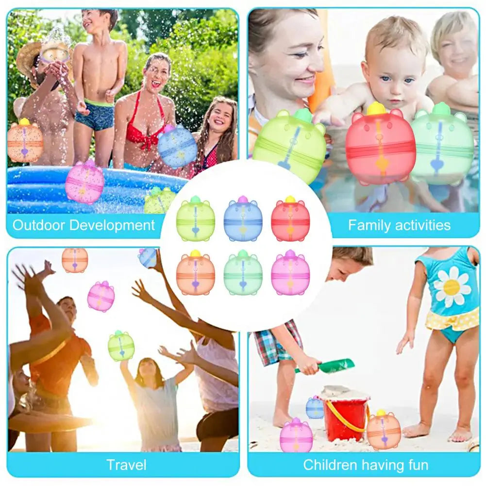 Water Balloon Toy Reusable Silicone Water Ball Refillable Bear Water Balloon Fun Outdoor Summer Activity for Kids Families