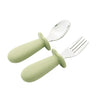 Solid Color Baby Gadget Tableware Set Children Utensil Stainless Steel Infant Food Feeding Spoon Fork Toddler Dinnerware Cutlery