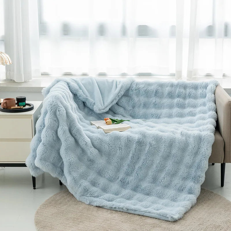 Plush Blanket, Throw Blanket, Warm, Super Comfortable, Bed, Luxury, Warm, Sofa Cover, 130x160cm, Winter