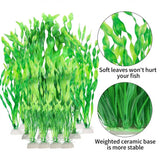 16pcs Green Aquarium Plants Artificial Plastic Seaweed Water Plants For Fish Tank Decoration Aquarium Ornament