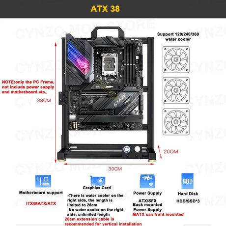 DIY Gamers Cabinet MOD ITX MATX PC Case Open Frame Aluminum Creative ATX EATX Tower Desktop Gaming Computer Chassis Rack