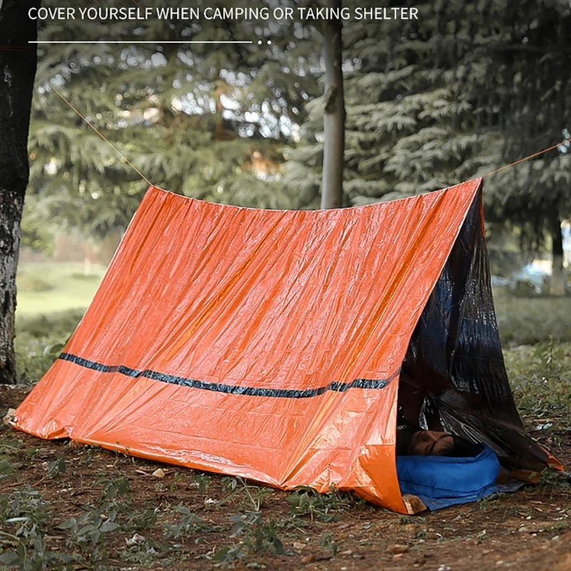 Outdoor Survival Tent 2 Person Emergency Shelter Tube Tents Waterproof Emergency Tent Emergency Survival Shelter Wind Proof Tarp