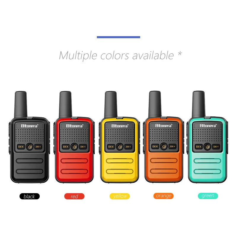 Btoera 2 Pcs Mini Walkie Talkie PMR 446 Portable Two-way Radio Ht PTT Walkie-talkies 5W 16CH UHF 400-470MHz Portable Radio for