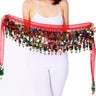 Colorful Belt Belly Dance Belt Costumes Double Layers Sequins Tassel Belly Dance Hip Scarf for Women Indian Belly Dancing Belts