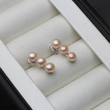 2024 Real 925 Sterling Silver Fine Natural Pearl Jewelry Stud Pearl  Earrings For Women Wholesale