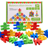 16pcs Rainbow Wooden Building Blocks Balance Thinking Training Games Kindergarten Children Montessori Educational Toys for Kids