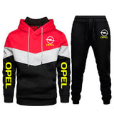 Men's Hoodie Pants Sports Suit OPEL Logo Print Casual Fleece High Quality Unisex Sportswear Jogging Suit Men's 2PCS Set