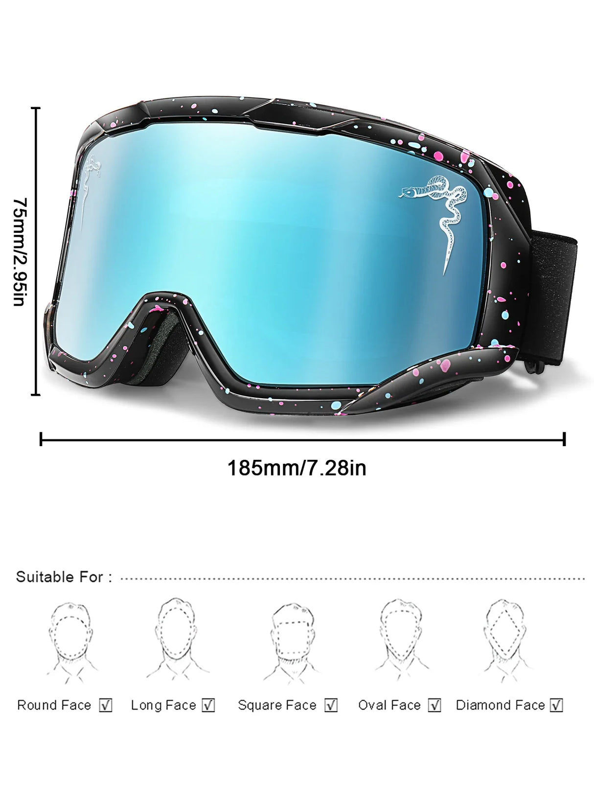 New Style Snow Goggles Double Layers Ski Snowboard Glasses Snowmobile Eyewear Outdoor Sport Cycling Googles