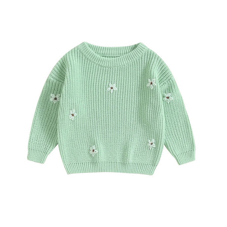 Newborn Baby Girls Winter Flower Sweater Clothes 2023 Autumn Newborn Infant Clothing Pullover Knitted Kids Sweaters