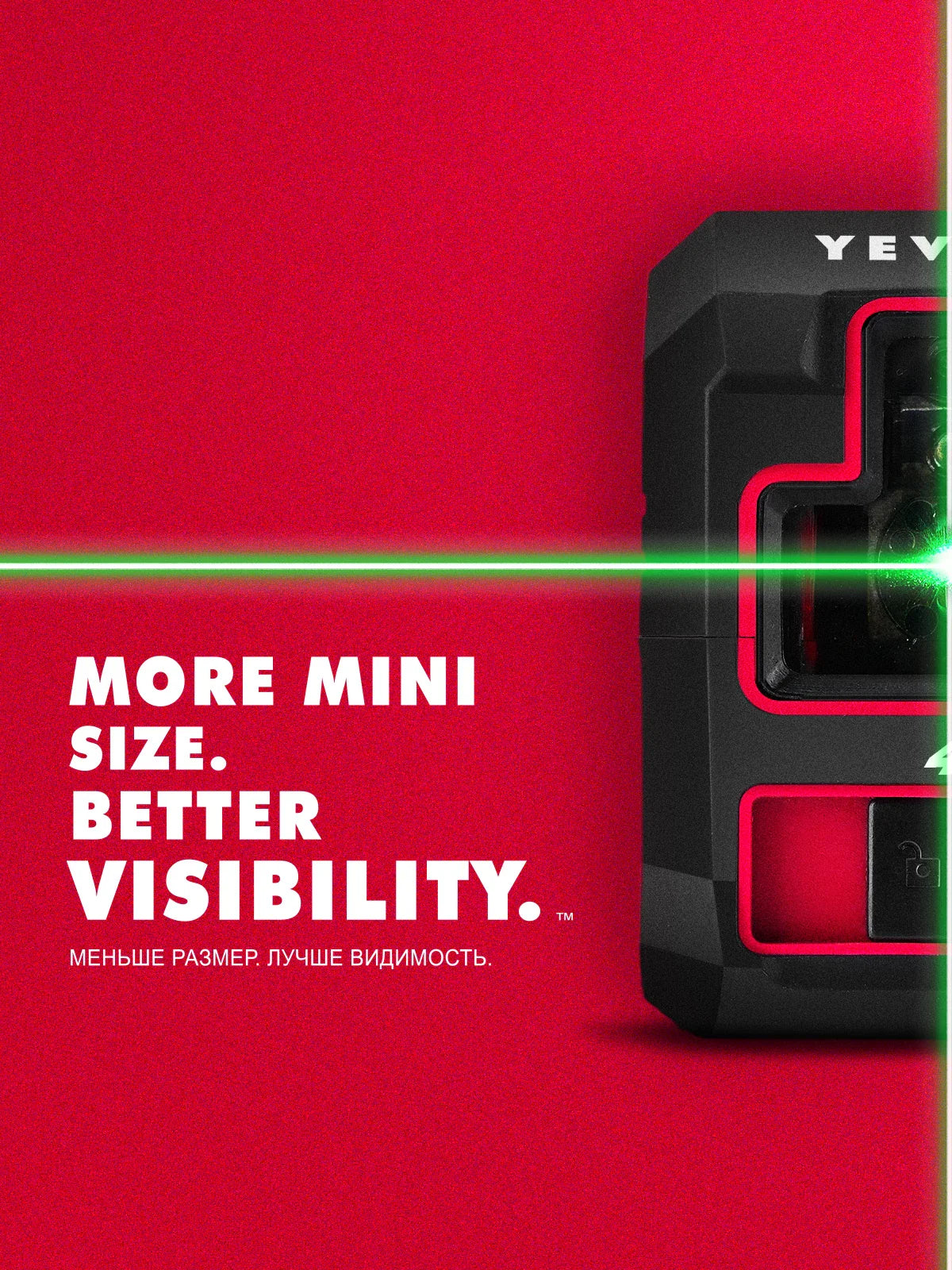 YEVOLT YVRLL4XS2/YVGLL4XS2 Red/Green Cross Line Laser Level 2-Line Self-leveling Measuring Tools Construction Machine