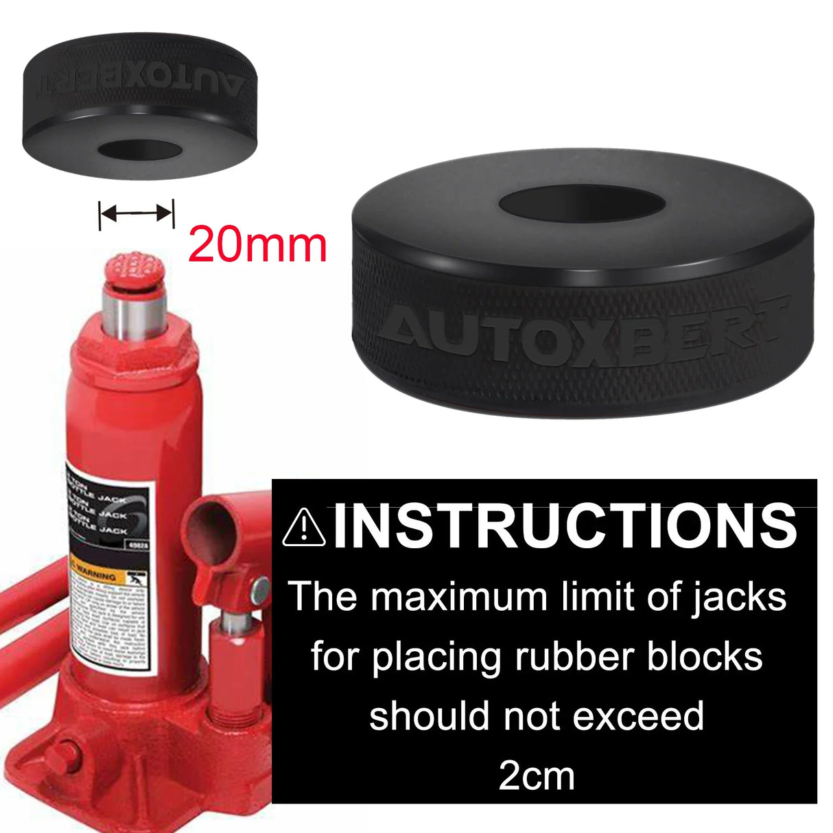 Bottle Jack Rubber Pad Anti-slip Adapter Support Point Adapter Car Lift Tool For 2 Ton Bottle Jacks Auto Accessories 60x20mm