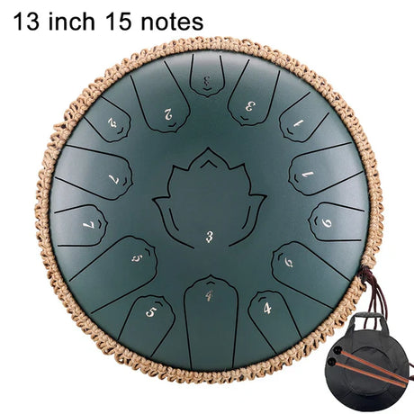 Hluru Music Drum 15 Notes Glucophone Steel Tongue Drum 13 14 Inch 15 Notes C Tone Ethereal Drum Percussion Musical Instruments