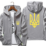 Men's Windbreaker Ukraine Ukrainian Logo Zipper Sports Pilot Thin Reflective Sunscreen Skin Ultra Light Jacket Coat Clothing 6XL