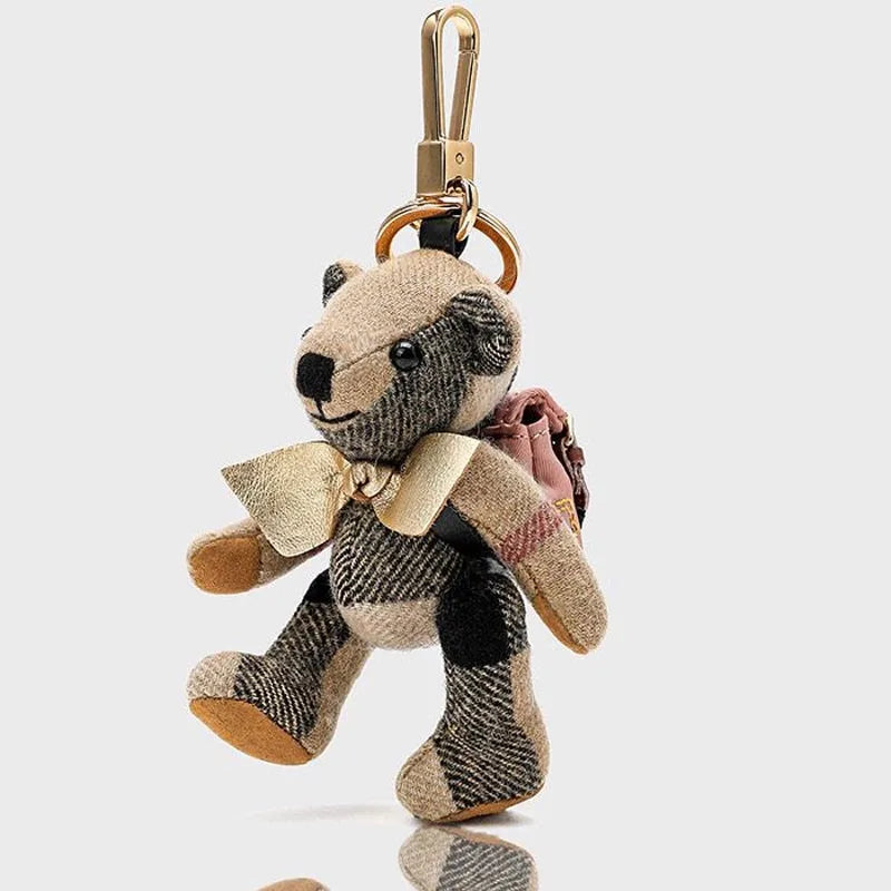 Doll Teddy Bear Backpack Cartoon Limb Rotation Cashmere Wool Bag Ornament Car Keychain