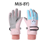 Cartoon Kids Gloves Thickened Warm Winter Ski Five-Finger Gloves for Children Windproof Boys Girls Snow Accessories 4-12 Years