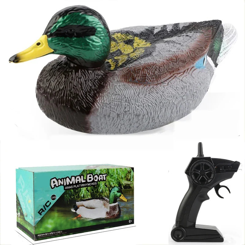 2.4G RC Simulation Duck Rechargeable Remote Control High Speed Speedboat Outdoor Water Creative Animal Model Ship Kids Toy Gift