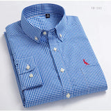 New 2021 camisas Spring Autumn Shirts High Quality Men's Plaid Cotton Button Collar Formal Long Sleeve Men's resevaed