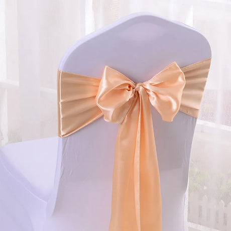 10/50/100pcs Satin Chair Bow Sashes Wedding Chair Knots Ribbon Butterfly Ties For Party Event Hotel Banquet Home Decoration