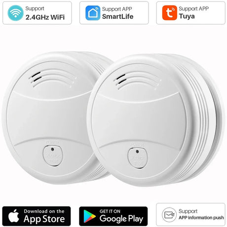 Tuya WiFi Smoke Detector Alarm Smart Fire Protection 90dB Smoke Alarm Sensor Home Security System work with Tuya Smart Life APP