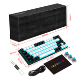 68 Keys Mechanical Keyboard Ergonomics RGB Backlit LED Hot Swappable Blue Switch Gaming Keyboard for PC Laptop Office