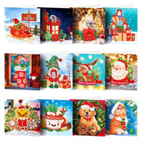 20/16/12/8pcs Christmas Cards Diamond Painting Greeting Cards 5D Diamond Embroidery Diamond Mosaic Set New Year Christmas Gift