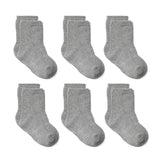 6 Pairs/Lot Fashion Children Socks Grip Crew Socks with Non Slip/Anti Skid Soles for Baby Infants Toddlers Kids Boys Girls 0-7y