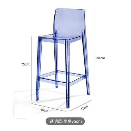 Nordic Acrylic Transparent Bar Chairs Modern Backrest Household Design Bar Chairs High Stools Muebles Household Items WZ50BC