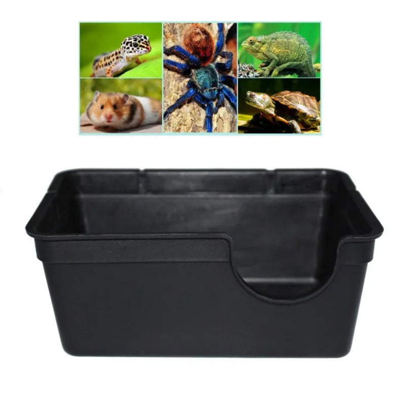 Reptile Hide Box Small Reptiles Pets Toys Gecko Snake Shelter House Food Water Bowl Cave Climbing Box Small Animal Hideaway