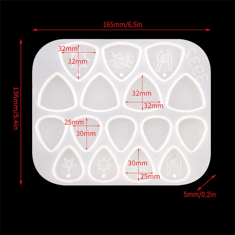 Guitar Pick Resin Molds DIY Guitar Triangle Plectrum Resin Mold Silicone Epoxy Casting Mould for Musical Accessories,Keychain