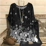 2023 New Round Collar Flower Printing Top Retro Pullover Summer Loose Short Sleeves Plus Size Tee Shirt Fashion T-Shirt S-6xl