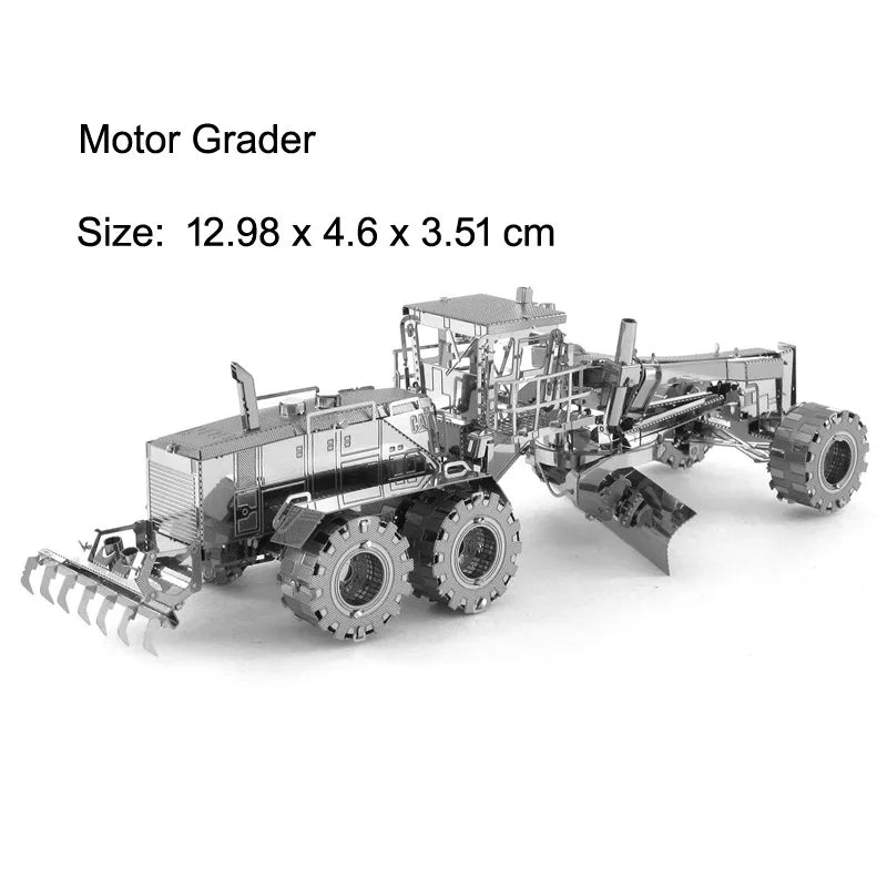 3D Metal Puzzles DIY Assembly Model Engineering Vehicle Long Nose Truck Loader Crane Mixer Car Educational Toys for Children