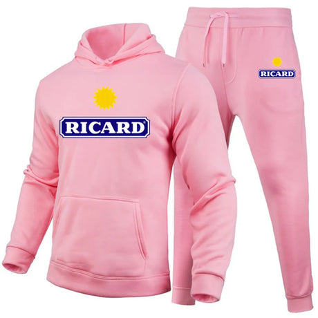 Ricard Men's Sweatshirt +Pants 2 Piece Set Casual Sportswear Hoodies Wear Autumn And Winter New Sportswear Suit Hot