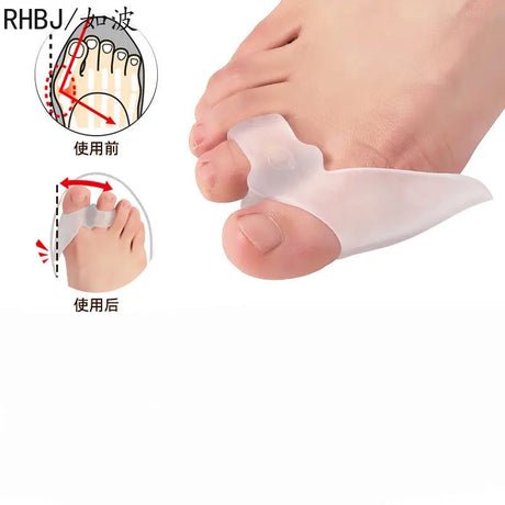 2Pcs Silicone Gel Thumb Corrector Bunion Foot Toe Hallux Valgus Protector Separator Finger Straightener Adjuster Foot Care Tool