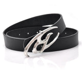 Y2k Leather Women's Belt Fashion Geometric Flame Buckle Jeans Black Waist Belt Vintage Female Waistband Men Belts Accessories